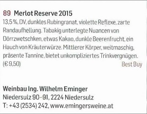 Falstaff-Artikel Merlot Reserve